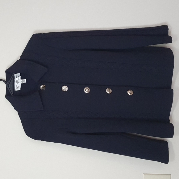 St John Collection Blended Wool Cable Knit Blazer Jacket - Picture 1 of 9